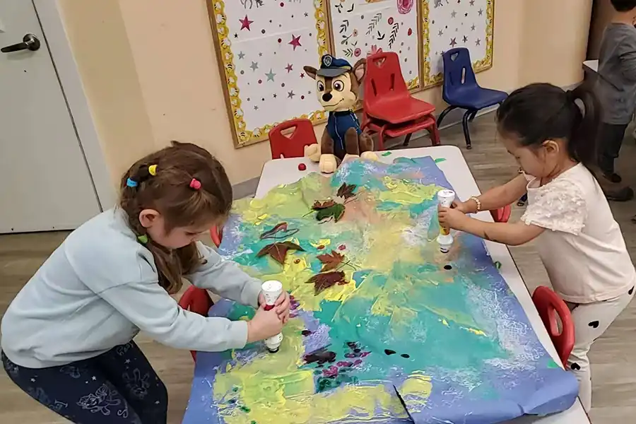 Creative arts activity at Glen Childcare in Coquitlam