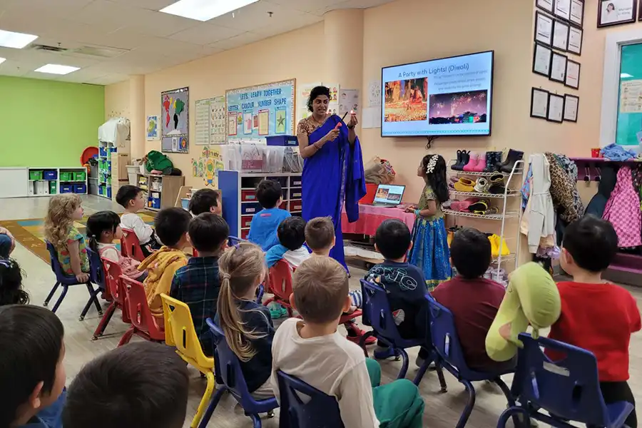 Cultural presentation daycare activity at Glen Childcare
